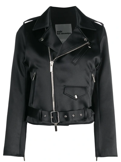 Shop Comme Des Garçons Satin Biker Jacket In Black