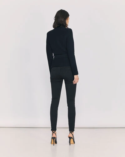 Shop Iro Awa Leather Trimmed Wool Jacket In Black