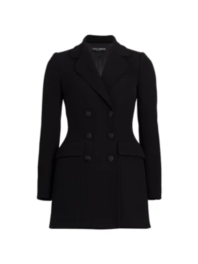 Shop Dolce & Gabbana Women's Double Breasted Blazer Jacket Dress In Black
