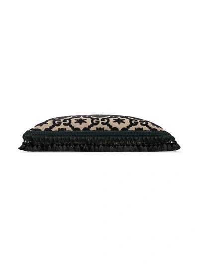 Shop Gucci Gg Jacquard Cushion In Black