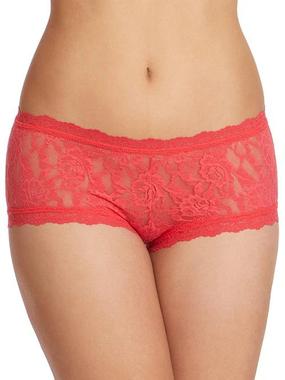 Shop Hanky Panky Signature Lace Boyshort In Coral Rose