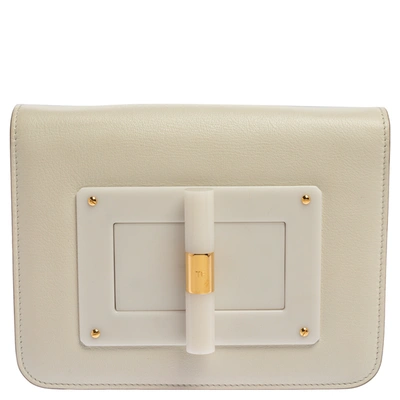 Pre-owned Tom Ford White Leather Small Natalia Crossbody Bag