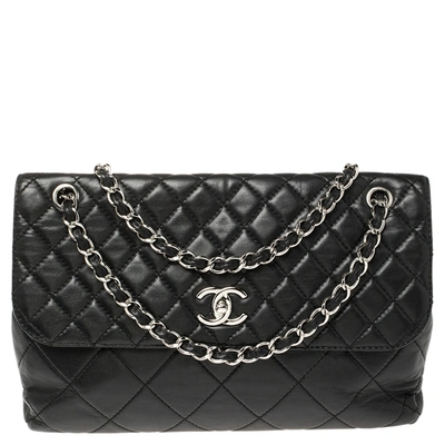 Pre-owned Chanel Black Quilted Leather Classic Single Flap Bag