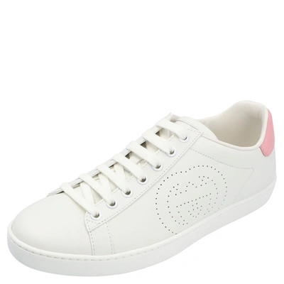 Pre-owned Gucci White Ace Sneakers Size 35