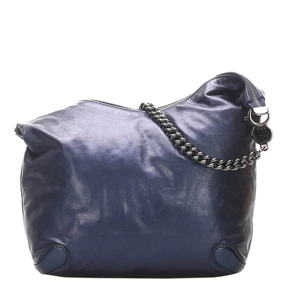 Pre-owned Gucci Blue Leather Galaxy Chain Hobo Bag
