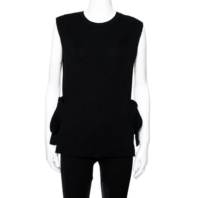 Pre-owned Valentino Black Wool Knit Open Side Vest S
