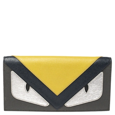 Pre-owned Fendi Multicolor Leather Monster Flap Continental Wallet