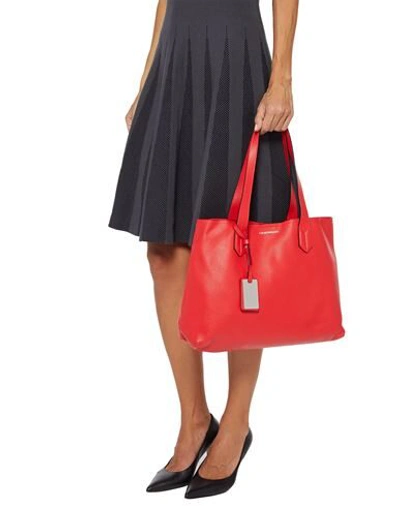 Shop Emporio Armani Woman Handbag Coral Size - Bovine Leather In Red