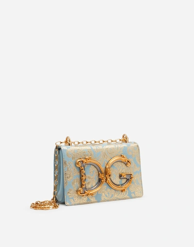 Shop Dolce & Gabbana Dg Girls Bag In Floral Lamé Brocade