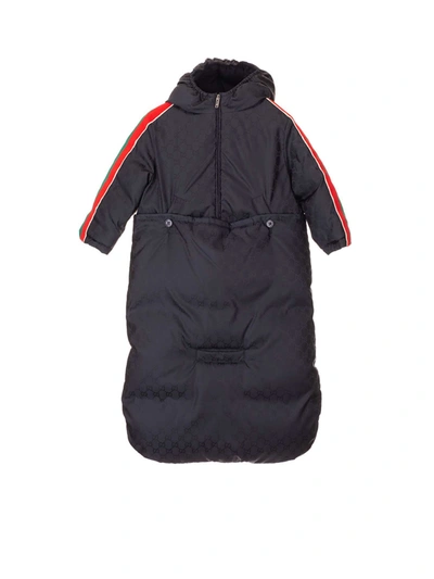Shop Gucci Down Jacket With Detachable Sack In Blue