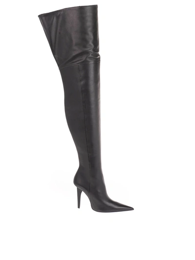 Shop Balenciaga Knife Shark Over-the-knee Boots In Black