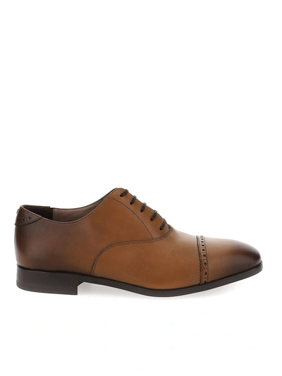 Shop Ferragamo Leather Oxford Shoes In Brown