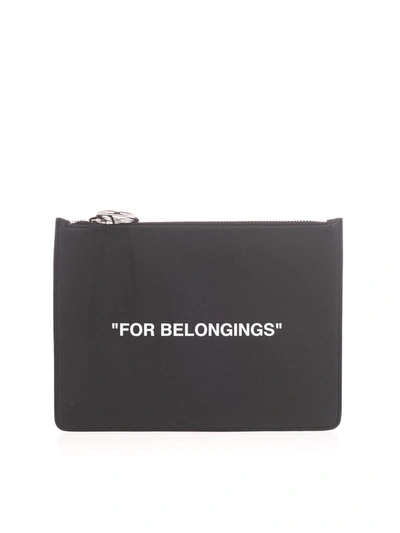Shop Off-white Logo Clutch Bag In Black