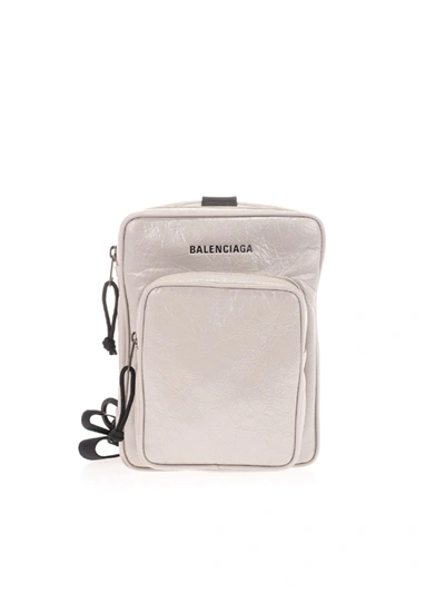 Shop Balenciaga Explorer Crossbody Messenger Bag In Grey