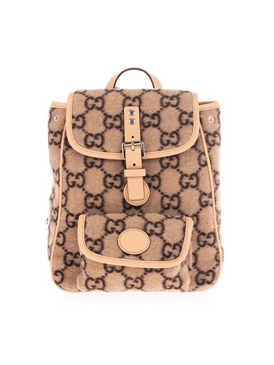 Shop Gucci Gg Backpack In Beige