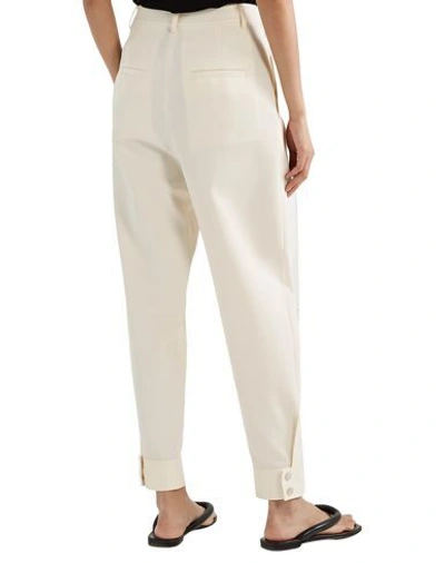 Shop Tibi Casual Pants In Ivory