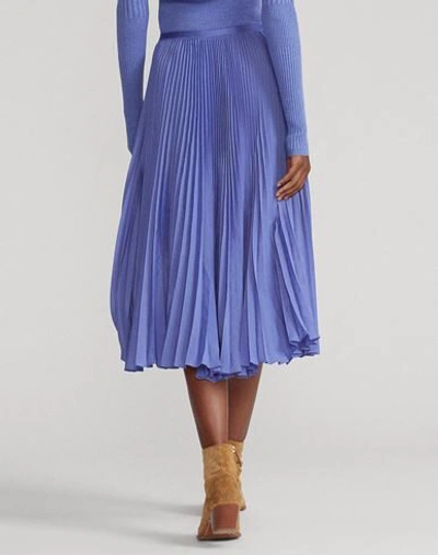 Shop Polo Ralph Lauren Midi Skirts In Pastel Blue