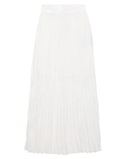 Shop Balmain Woman Long Skirt White Size 6 Viscose, Polyester, Elastane