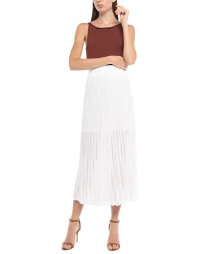 Shop Balmain Woman Long Skirt White Size 6 Viscose, Polyester, Elastane