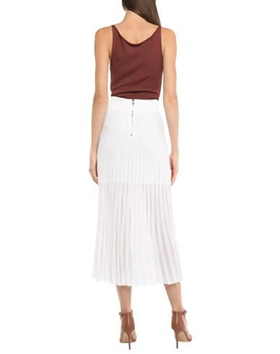 Shop Balmain Woman Long Skirt White Size 6 Viscose, Polyester, Elastane