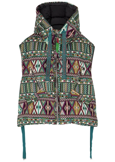 Shop Khrisjoy Jacquard Quilted Gilet In Multicoloured