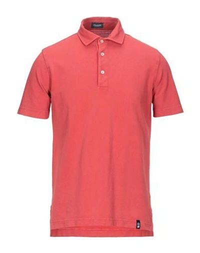Shop Drumohr Man Polo Shirt Rust Size M Cotton In Red