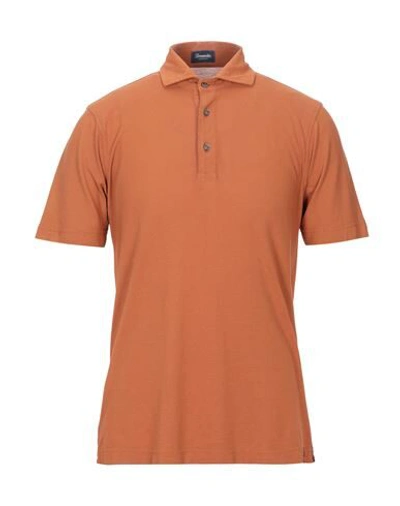 Shop Drumohr Man Polo Shirt Rust Size L Cotton In Red