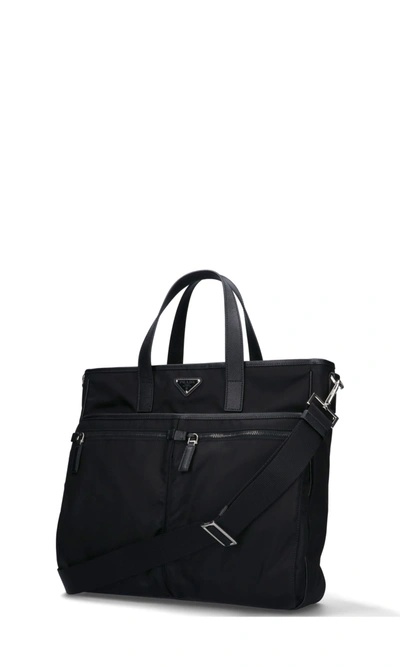 Shop Prada Men's Black Polyamide Tote