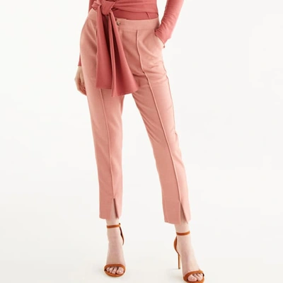 Shop Paisie Cropped Slim Trousers In Dusty Pink