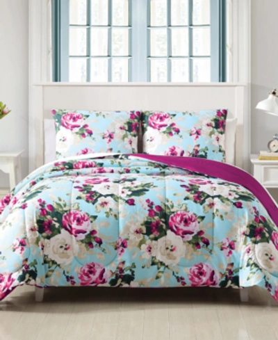 Shop Hallmart Collectibles Ambrosia 3-pc. Reversible King Comforter Set Bedding In Aqua