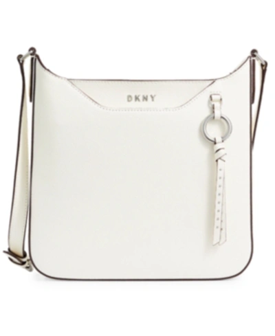 Shop Dkny Leather Lola Messenger In White