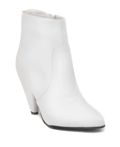 Shop Gc Shoes Dion Cone Heeled Back Zipper Bootie Women's Shoes In White