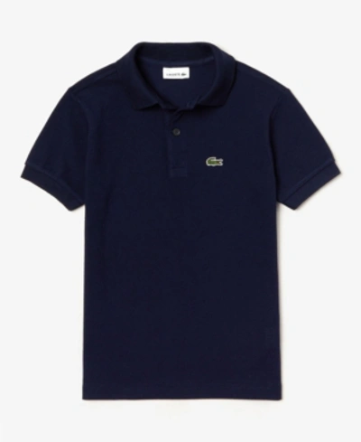 Shop Lacoste Big Boys Classic Polo Shirt In Navy Blue