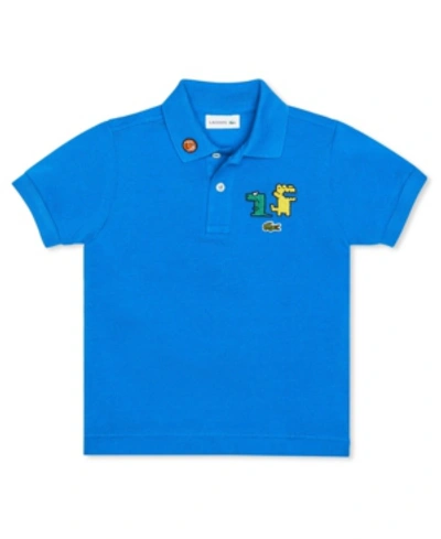Shop Lacoste Toddler Boys Short Sleeve Organic Cotton Petit Pique Polo Shirt In Blue