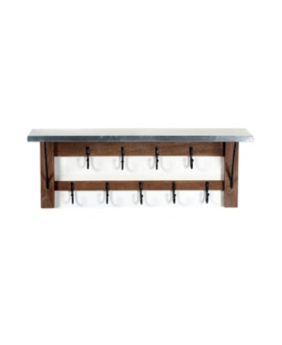 Shop Alaterre Furniture Millwork Double Row Hook Shelf In Brown