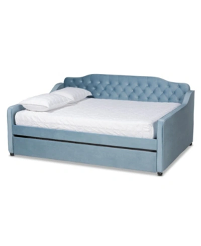 Shop Baxton Studio Freda Transitional And Contemporary Full Size Daybed With Trundle In Blue