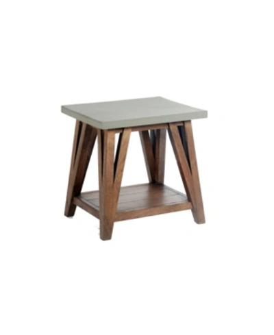 Shop Alaterre Furniture Brookside Cement-top Wood End Table In Brown