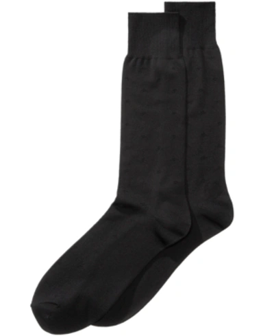 Shop Perry Ellis Men's Microfiber Dress Socks In Black