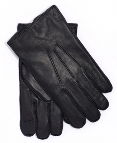 Shop Polo Ralph Lauren Men's Water-repellant Leather Gloves In Rl Black