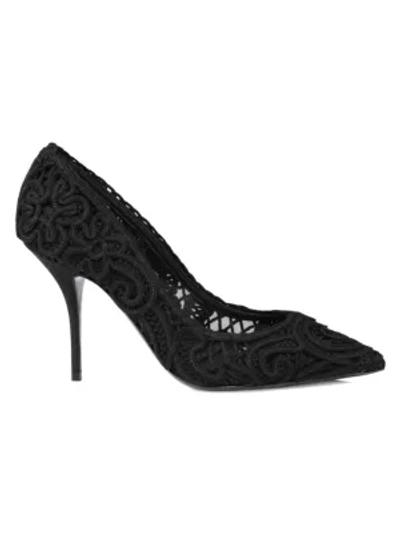 Shop Dolce & Gabbana Lace Pumps In Nero