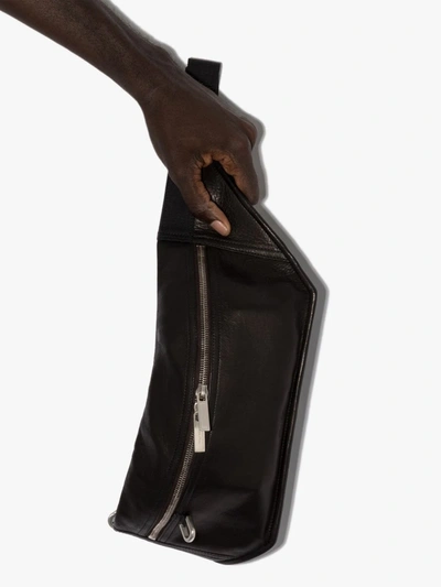 Shop Rick Owens Black Performas Cerberus Leather Cross Body Bag