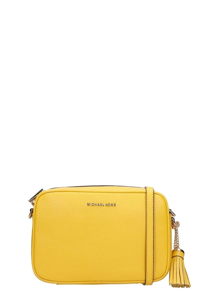 Shop Michael Kors Shoulder Bag In Yellow Leather