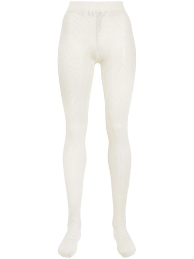 Shop Gucci Double G Net Tights In White