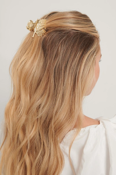 Shop Na-kd Leaf Hair Clip Gold