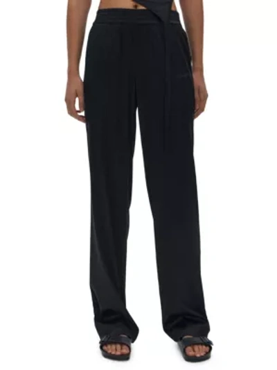 Shop Helmut Lang Silk Blend Pants In Black