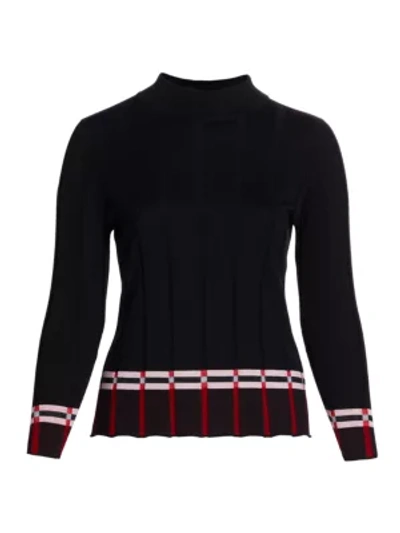 Shop Marina Rinaldi Ardesia Ribbed Knit Sweater In Black
