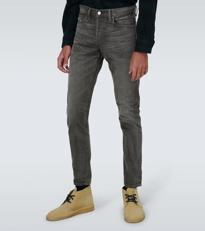 Shop Rrl Slim Narrow Selvedge Jeans In Black