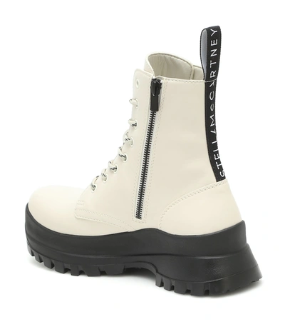 Shop Stella Mccartney Trace Faux Leather Combat Boots In White