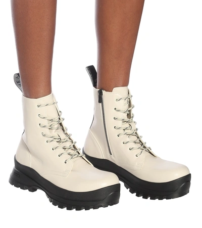 Shop Stella Mccartney Trace Faux Leather Combat Boots In White