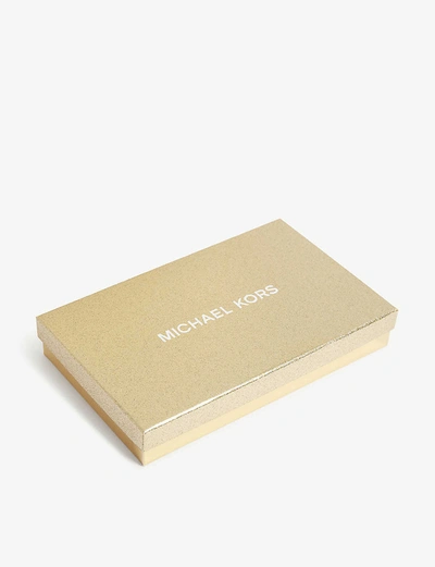 Shop Michael Michael Kors Jet Set Leather Phone Wallet In Pearl Grey